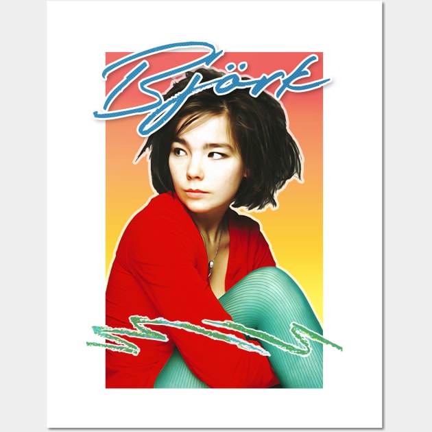 Bjork Aesthetic Style Retro Fan Art Design Wall Art by DankFutura